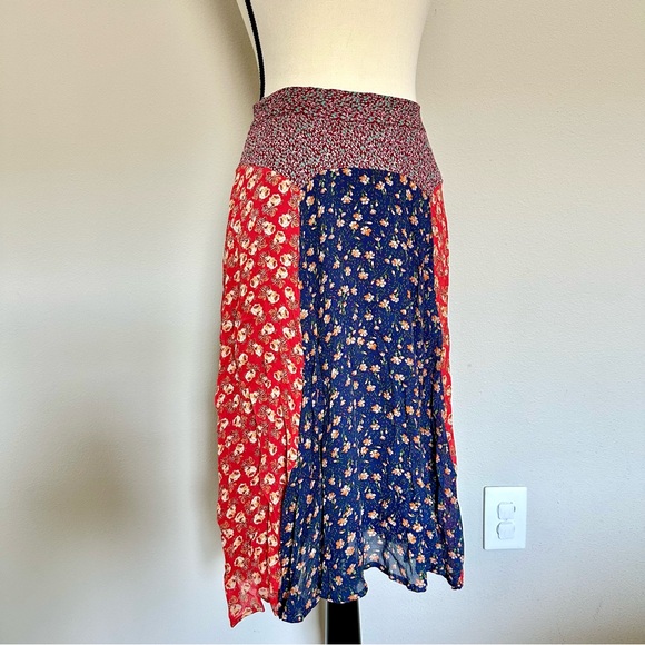 *ANTHROPOLOGIE* Meadow Rue Patchwork Midi Skirt - Picture 2 of 7